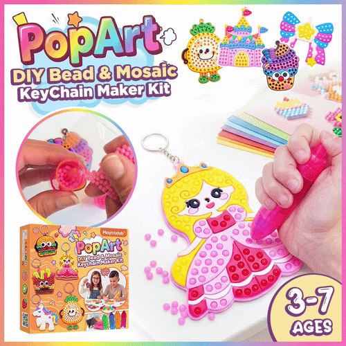 Playtrixlab® PopArt DIY Bead & Mosaic Keychain Maker Kit