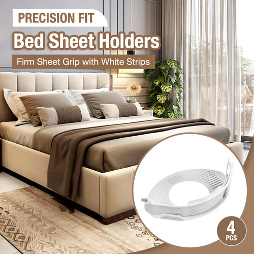 Playtrixlab® Precision Fit Bed Sheet Holders Firm Sheet Grip with White Strips