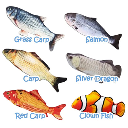 Playtrixlab® Cat Wagging Fish Realistic Plush