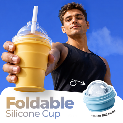 Playtrixlab® Foldable Silicone Cup With Ice Ball Mold🧊