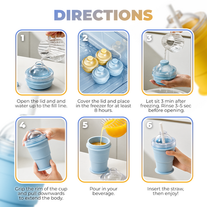 Playtrixlab® Foldable Silicone Cup With Ice Ball Mold🧊