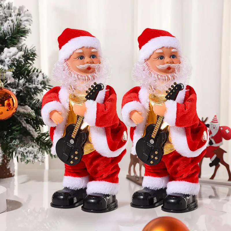 Playtrixlab® Electric Shaky Twerking Santa Claus with Music, Guitar Playing