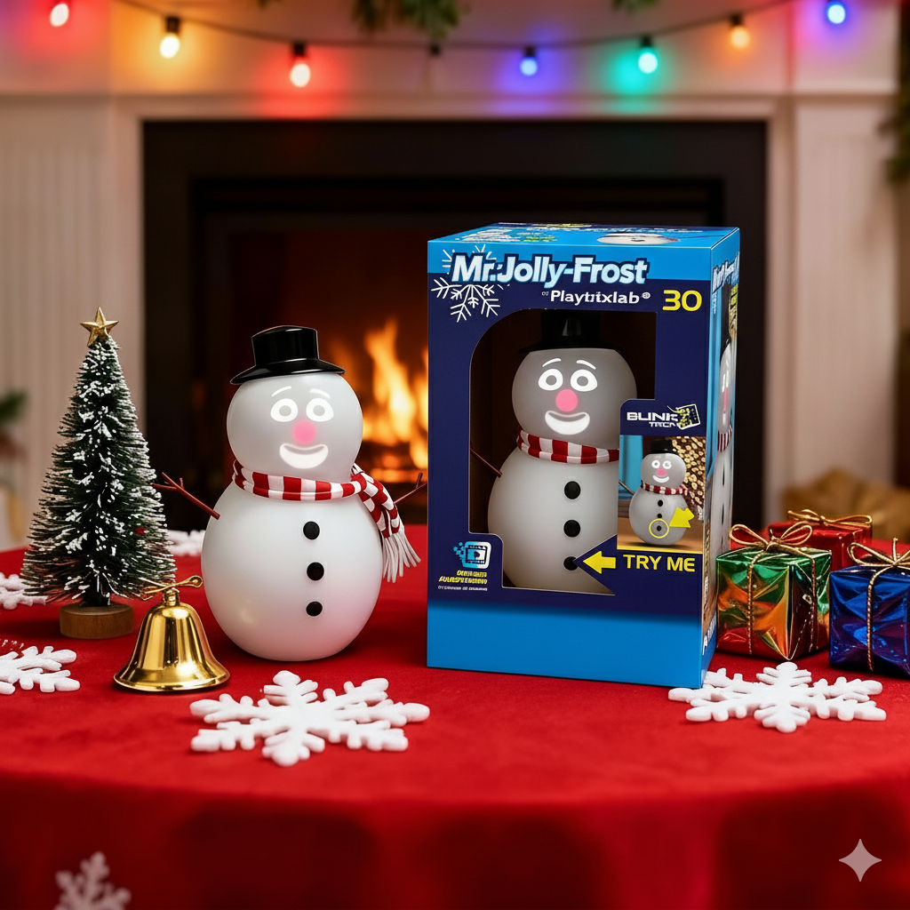 ⛄️Playtrixlab® Mr.Jolly-Frost Talking Blink Snowman with Built in Projector & Speaker🎶