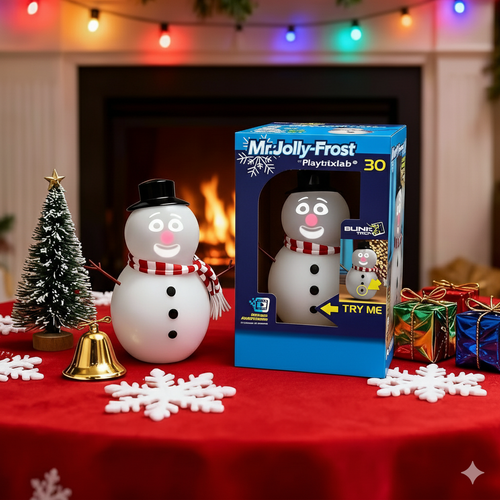 ⛄️Playtrixlab® Mr.Jolly-Frost Talking Blink Snowman with Built in Projector & Speaker🎶