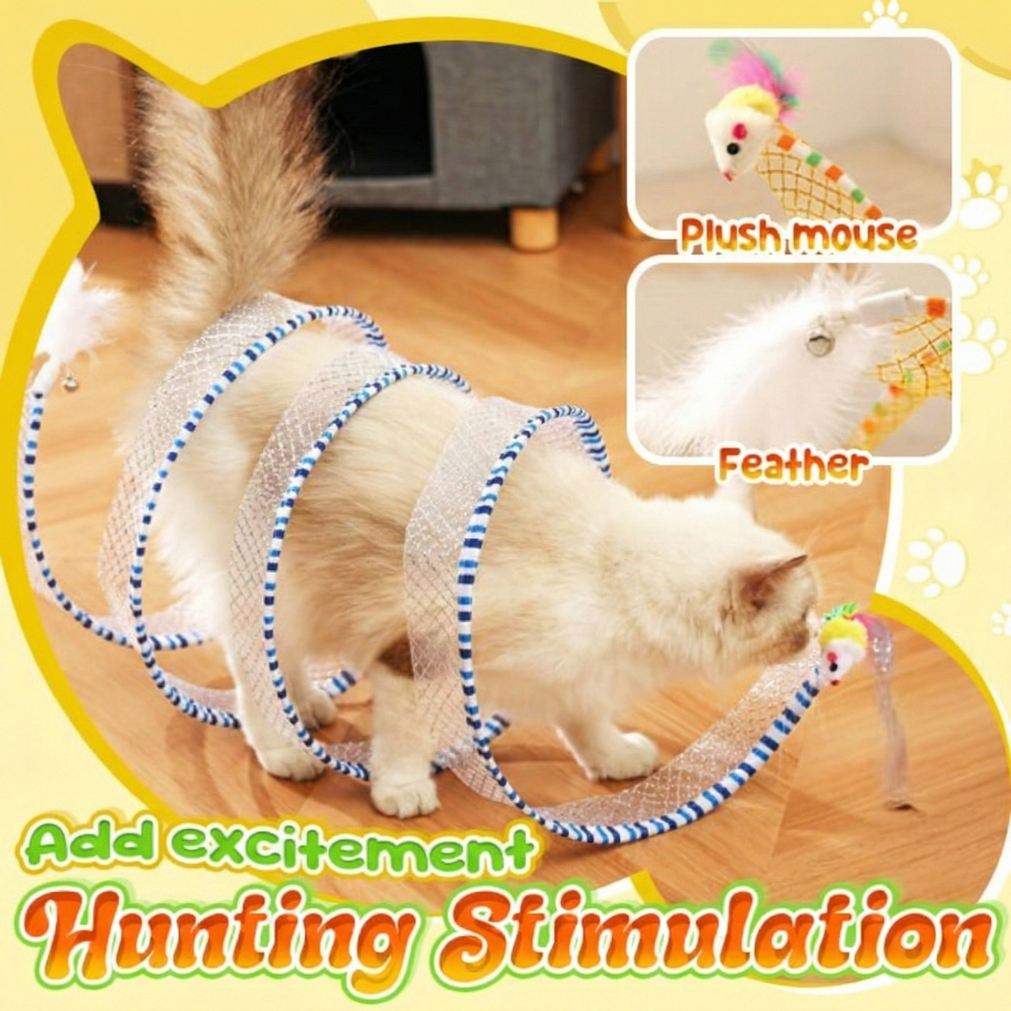 Playtrixlab® Self-play Cat Hunting Spiral Tunnel Toy