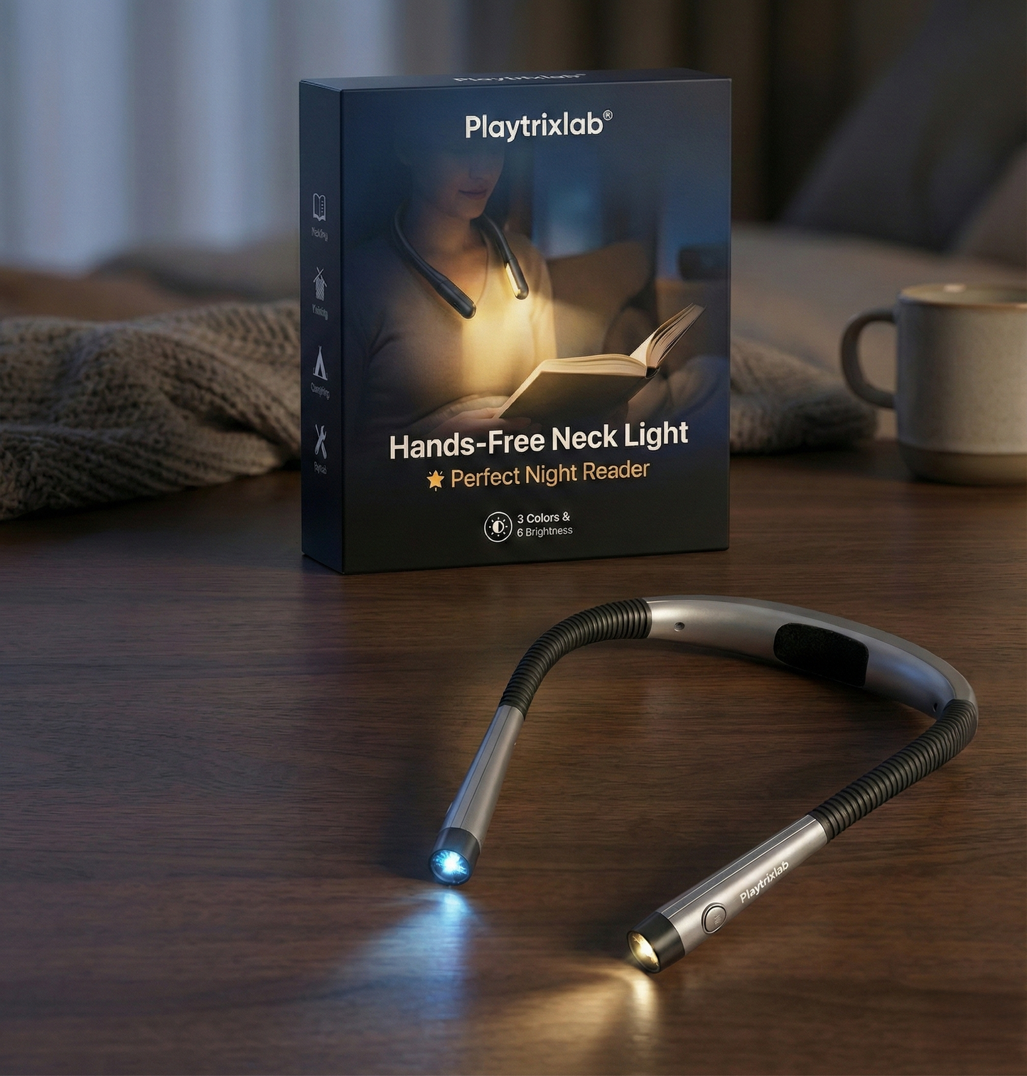 Playtrixlab® Hands-Free Neck Light🌟Perfect Night Reader