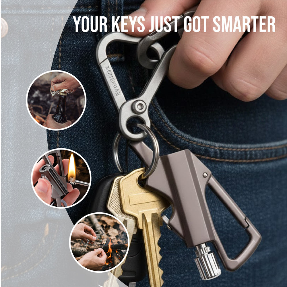 Playtrixlab® EverStrike 3-in-1 Tactical Spark Keychain