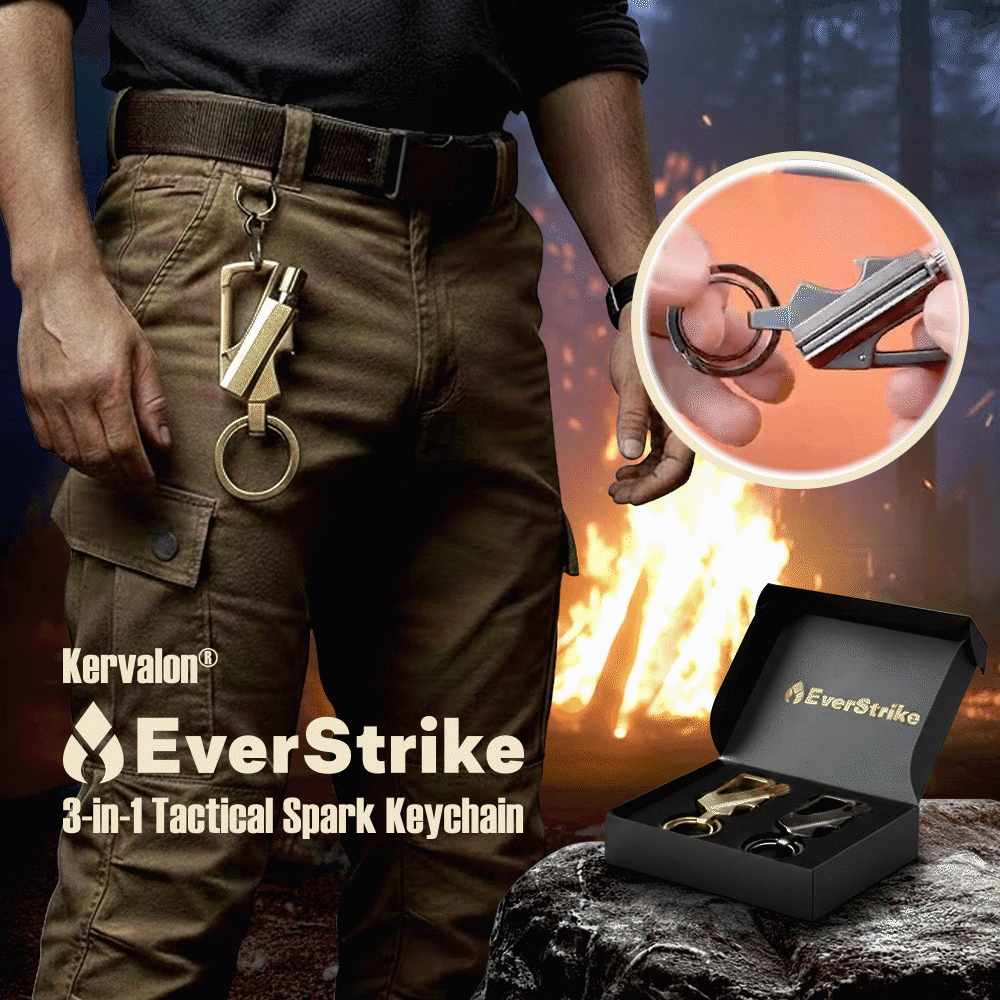 Playtrixlab® EverStrike 3-in-1 Tactical Spark Keychain