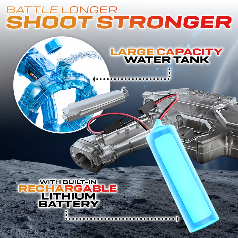 Playtrixlab® Mechanical Electric Water Gun🔫Automatic Water Blaster with Strobe Lights