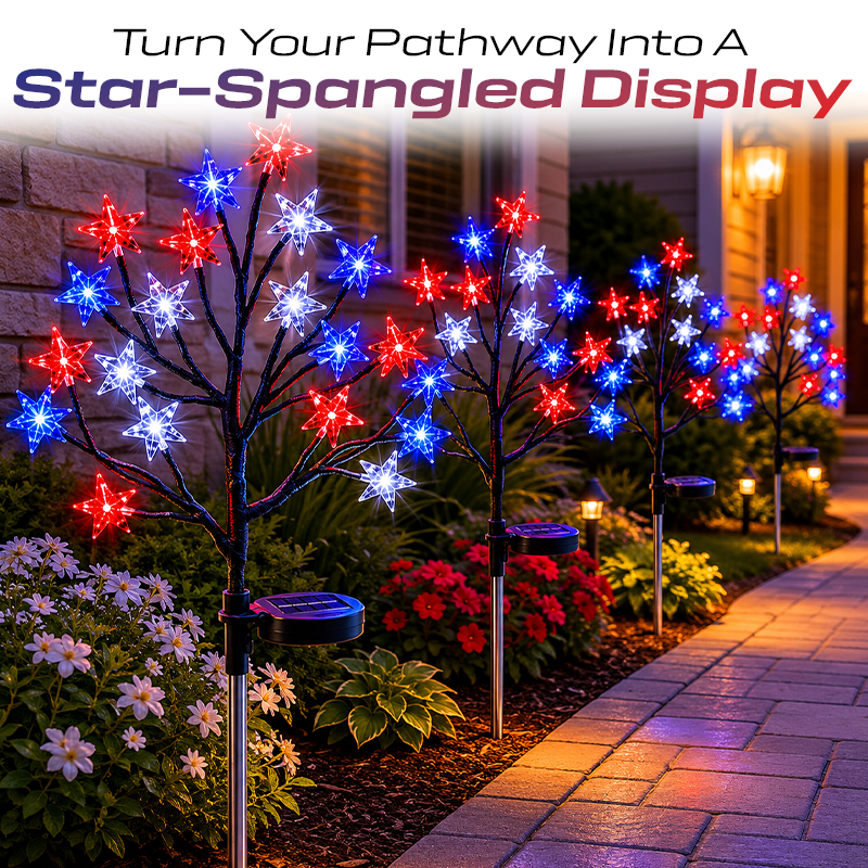Playtrixlab® 4th of July🇺🇸Outdoor Star Solar Lights
