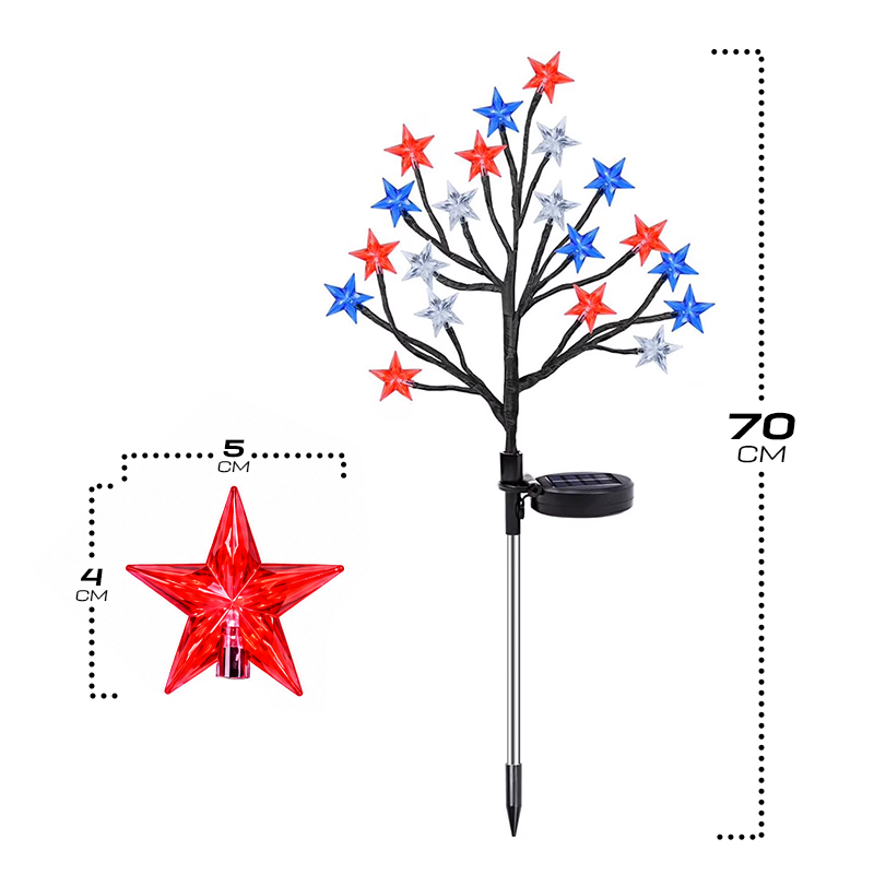 Playtrixlab® 4th of July🇺🇸Outdoor Star Solar Lights