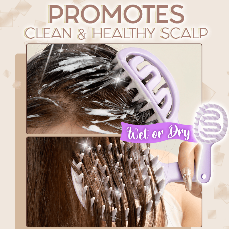 Playtrixlab® Hollow Out Shampoo Brush Scalp Massager