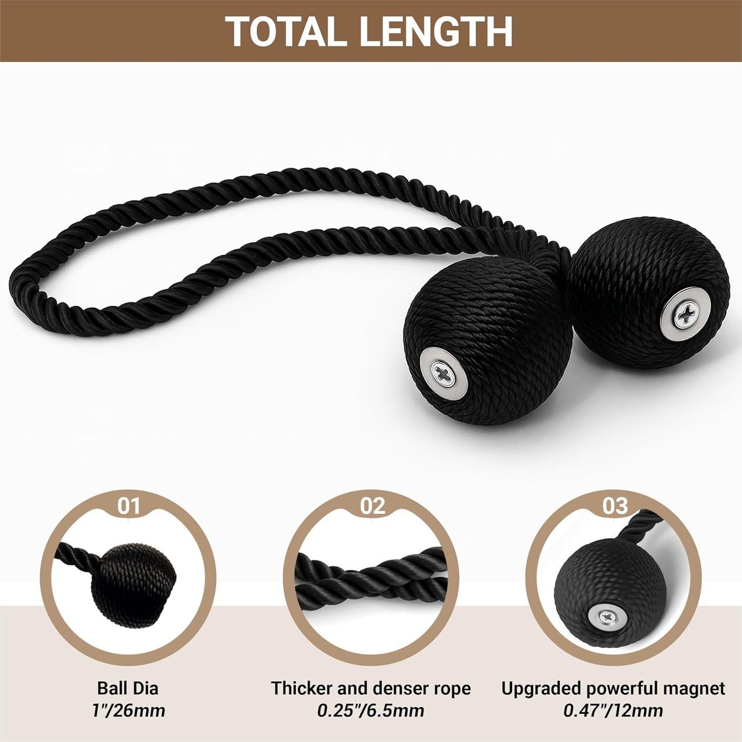 Playtrixlab® Magnetic Curtain Tiebacks