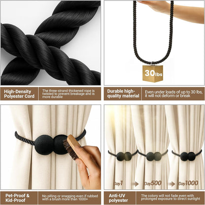 Playtrixlab® Magnetic Curtain Tiebacks