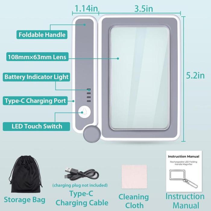 Playtrixlab® LED Light Book Page Magnifier 🔍