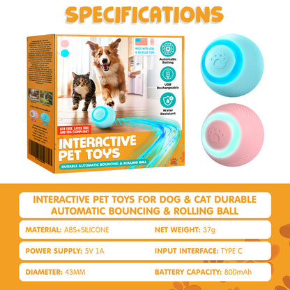 Playtrixlab® Interactive Pet Toys for Dog & Cat Durable Automatic Bouncing & Rolling Ball