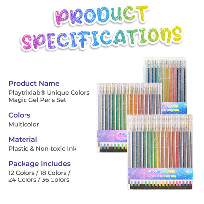 Playtrixlab® Unique Colors Magic Gel Pens Set