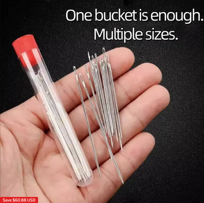 🎄Christmas-Sale 49%Off❤Playtrixlab® 34PCS Big Eye Steel Needles Set