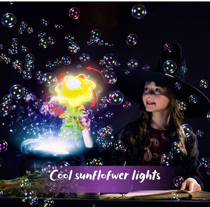 Playtrixlab® Automatic Colorful Sunflower Bathing Bubble Machine