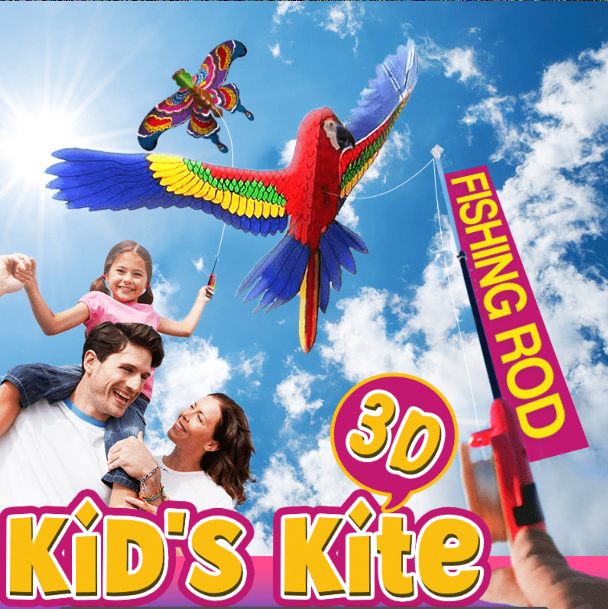 Playtrixlab® Fishing Rod Kid's Kite