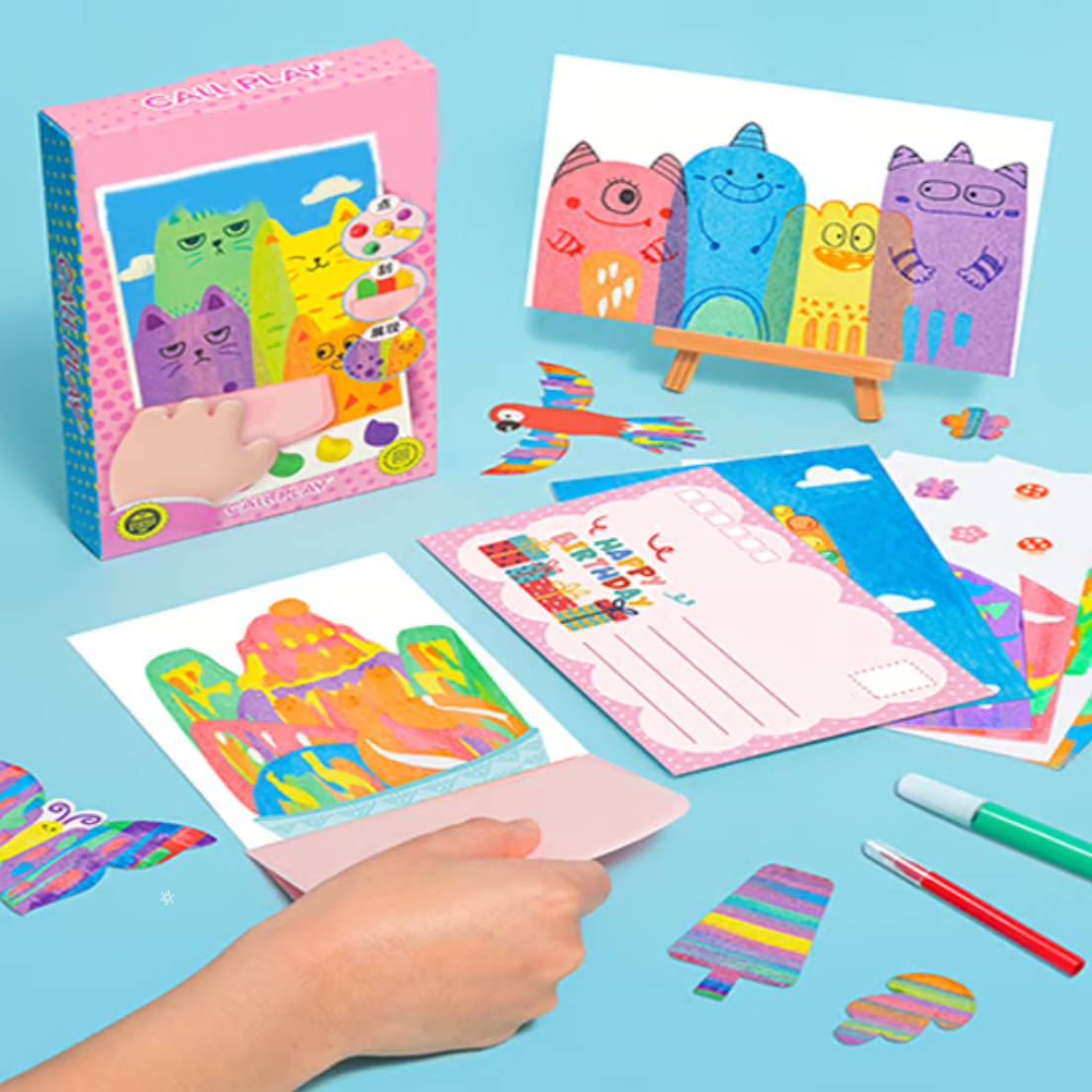 Playtrixlab® Fun Doodle Scratch Greeting Card Set