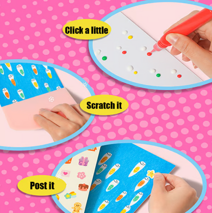 Playtrixlab® Fun Doodle Scratch Greeting Card Set