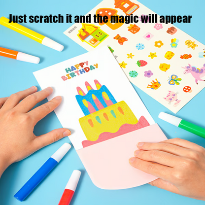 Playtrixlab® Fun Doodle Scratch Greeting Card Set