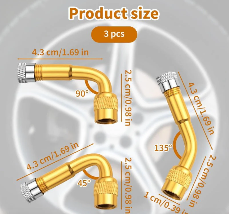 Playtrixlab® 3-Angle Brass Valve Extenders 1Set 3PCS