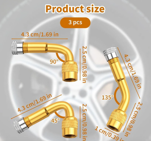 Playtrixlab® 3-Angle Brass Valve Extenders 1Set 3PCS