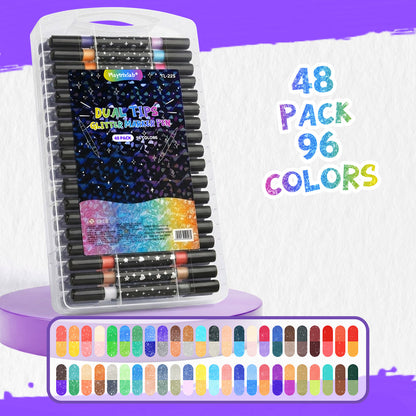 Playtrixlab® Dual Tips Glitter Marker Pen