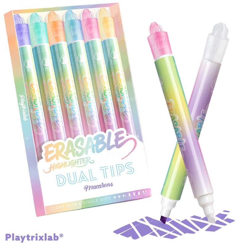Playtrixlab® Erasable Dual Tips Highlighter