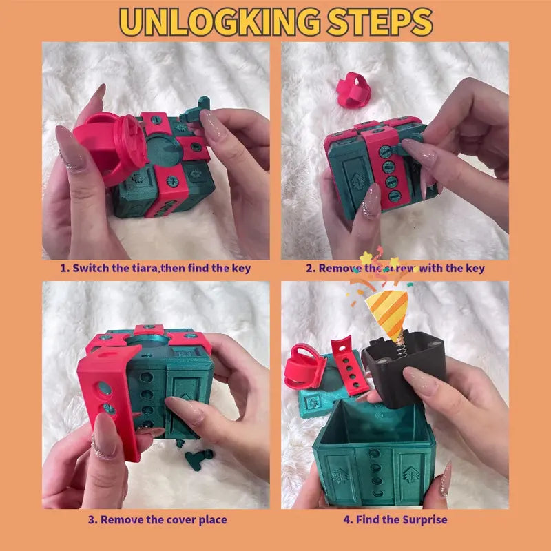 Playtrixlab® Pop Up 3D Printed Gag Gift Box (with screws)