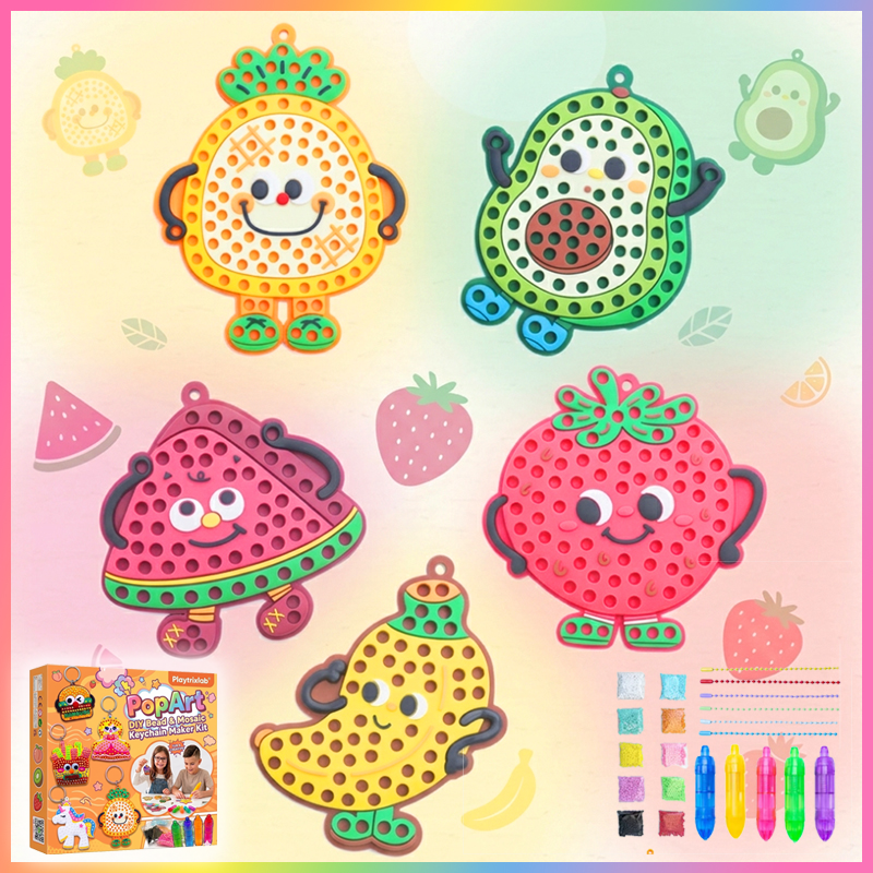 Playtrixlab® PopArt DIY Bead & Mosaic Keychain Maker Kit