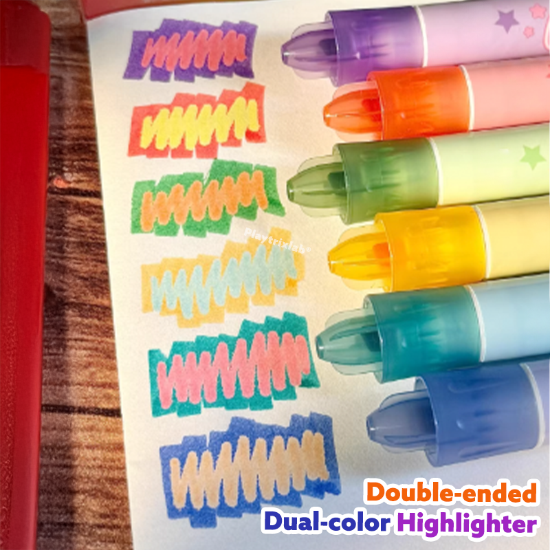 Playtrixlab® Erasable Dual Tips Highlighter