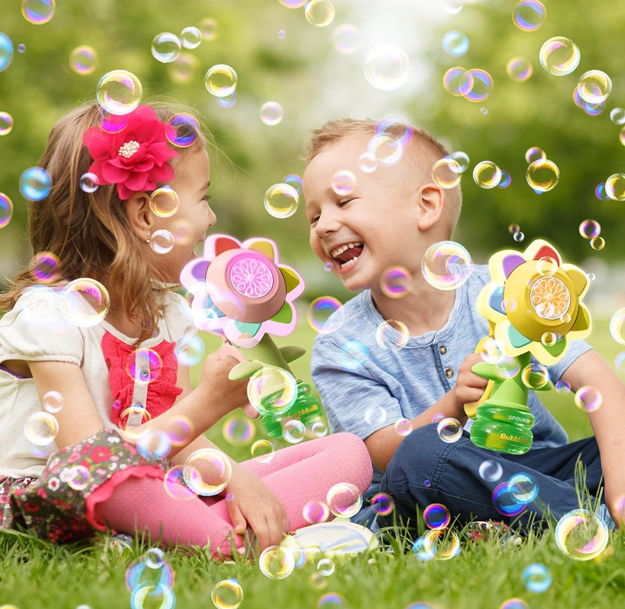 Playtrixlab® Automatic Colorful Sunflower Bathing Bubble Machine