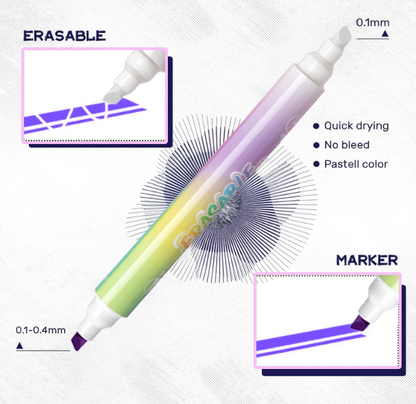 Playtrixlab® Erasable Dual Tips Highlighter
