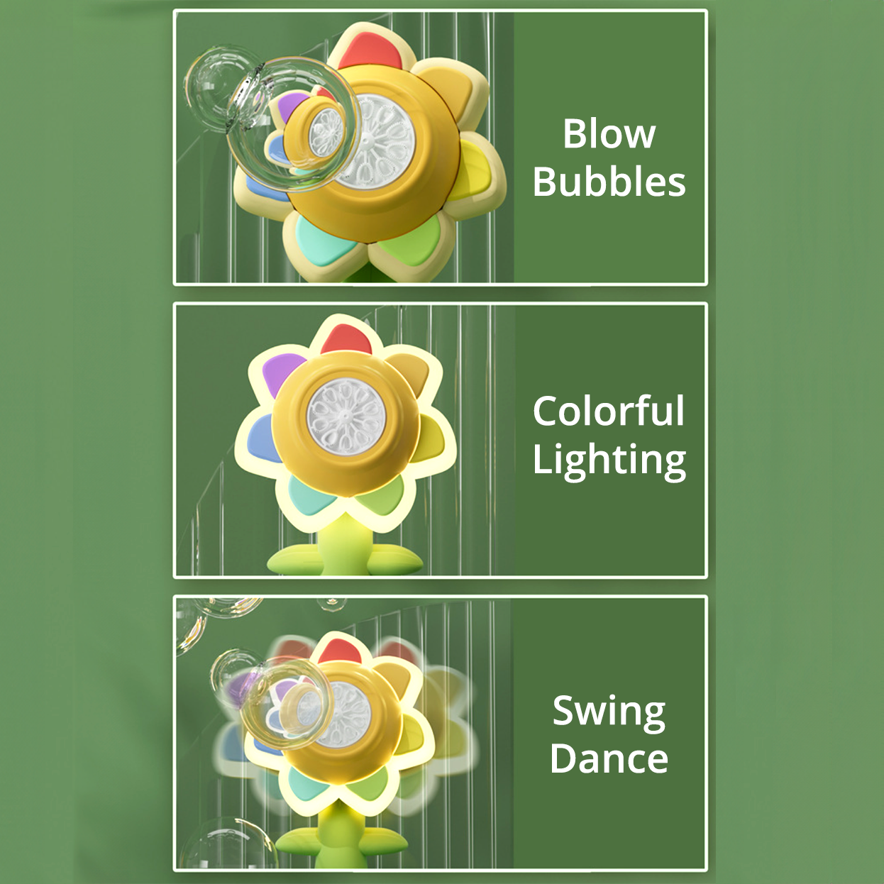 Playtrixlab® Automatic Colorful Sunflower Bathing Bubble Machine