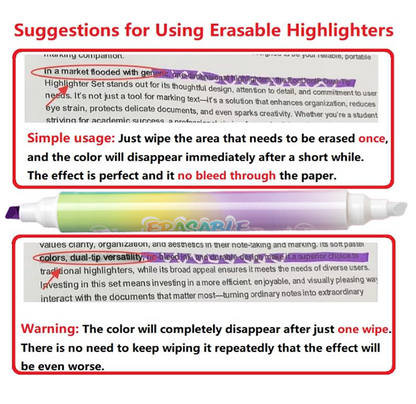 Playtrixlab® Erasable Dual Tips Highlighter