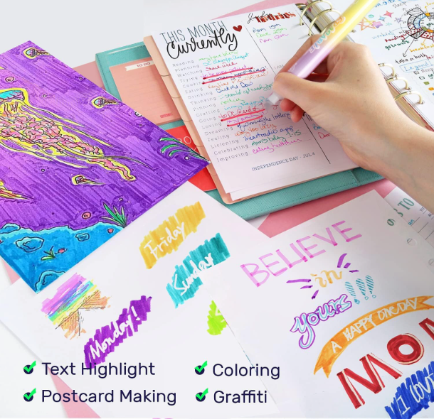 Playtrixlab® Erasable Dual Tips Highlighter