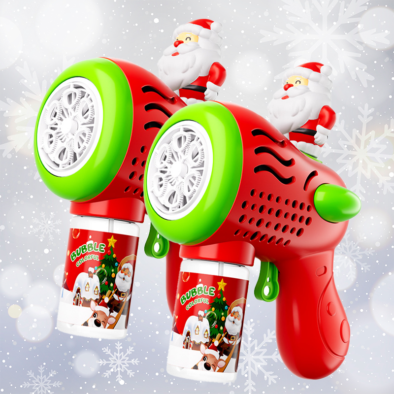 🎅Playtrixlab® Santa Claus LED Bubble Rocket☃️(Colourful Light-Up Toy for Outdoor Play and Parties)