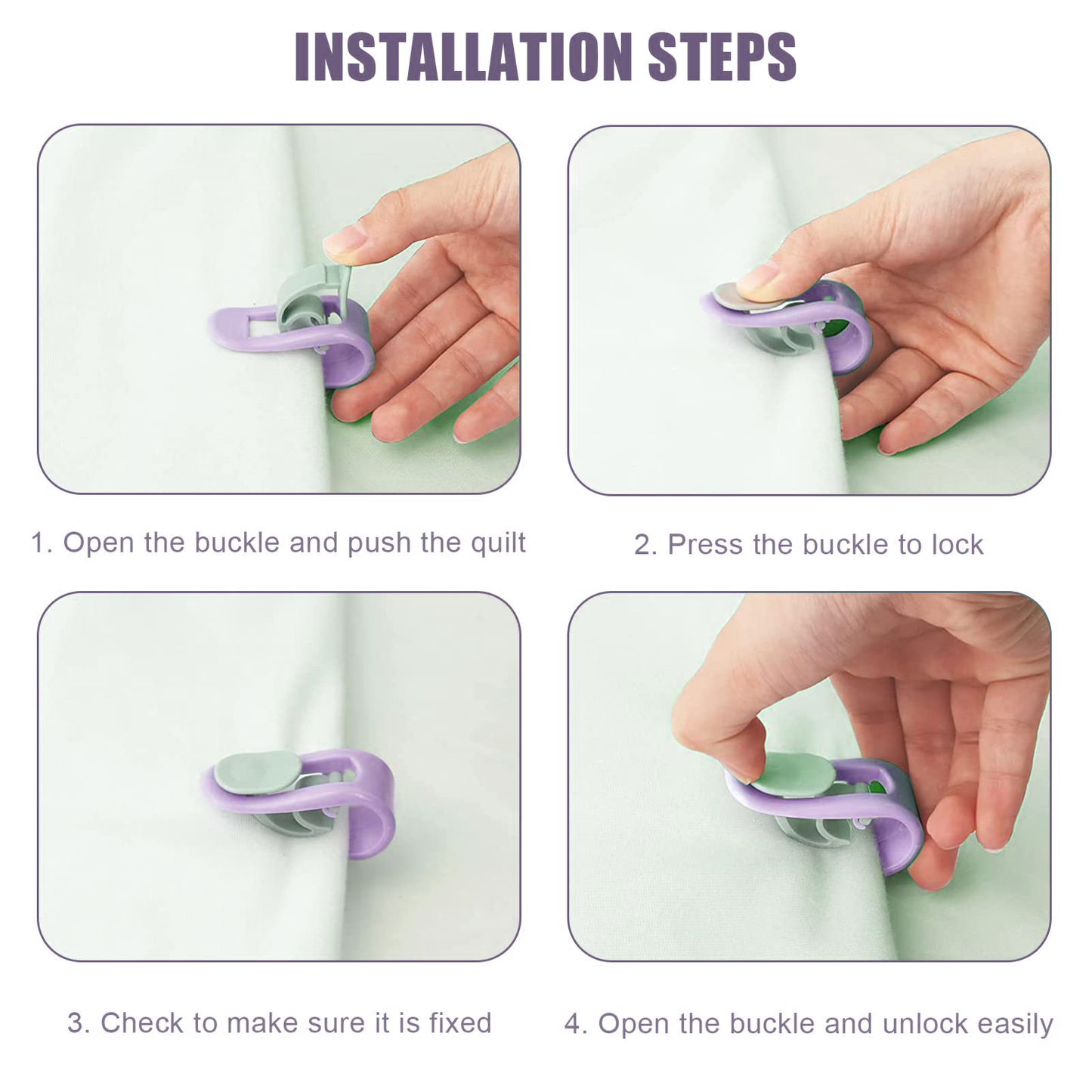 Playtrixlab® BedTrix Duvet Cover Fasteners Clips